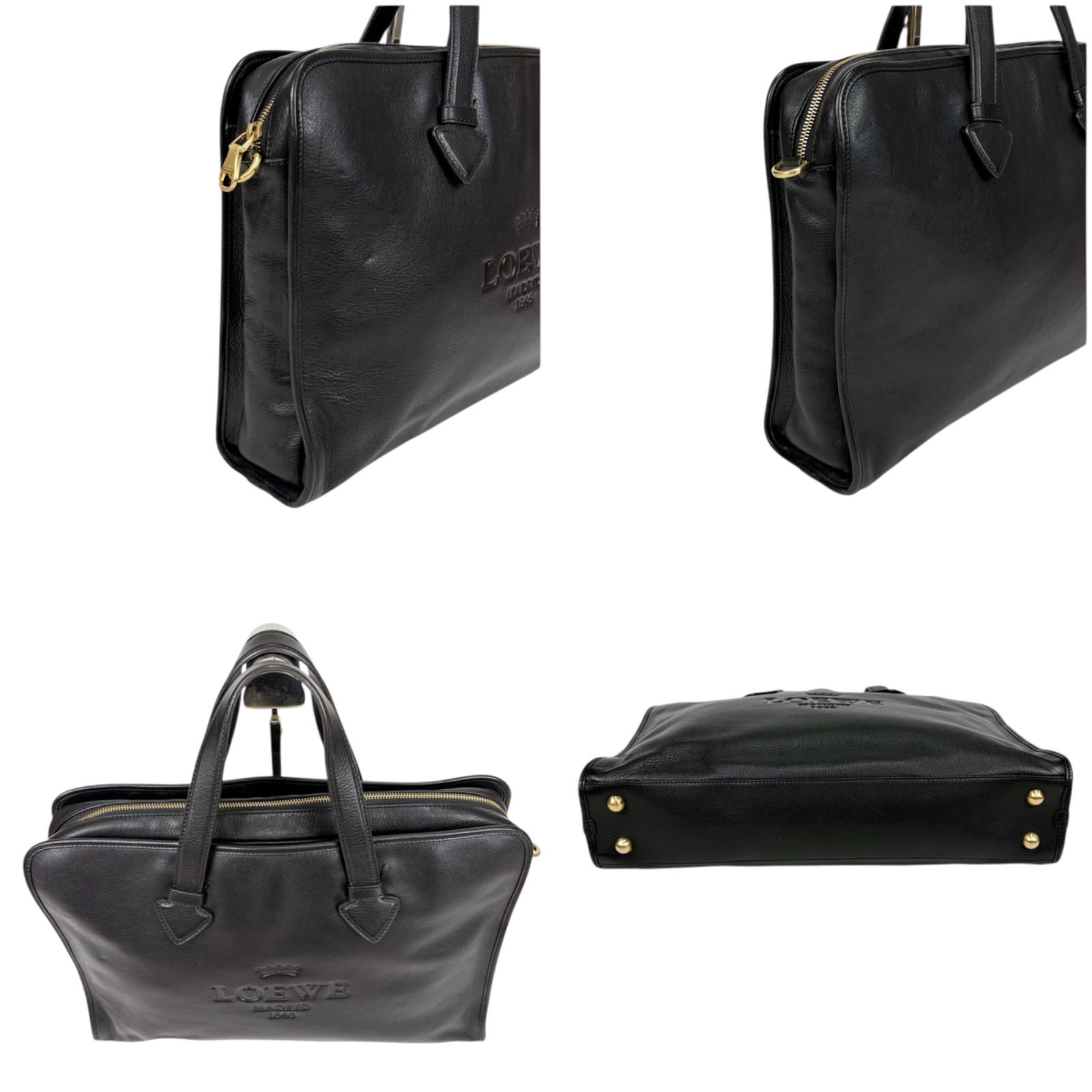 LOEWE ロエベ ヘリテージ ビジネスバッグ 2way レザー ショルダー 黒 ロエベ LOEWE ヘリテージ 2WAY ビジネスバッグ ブリーフケース
