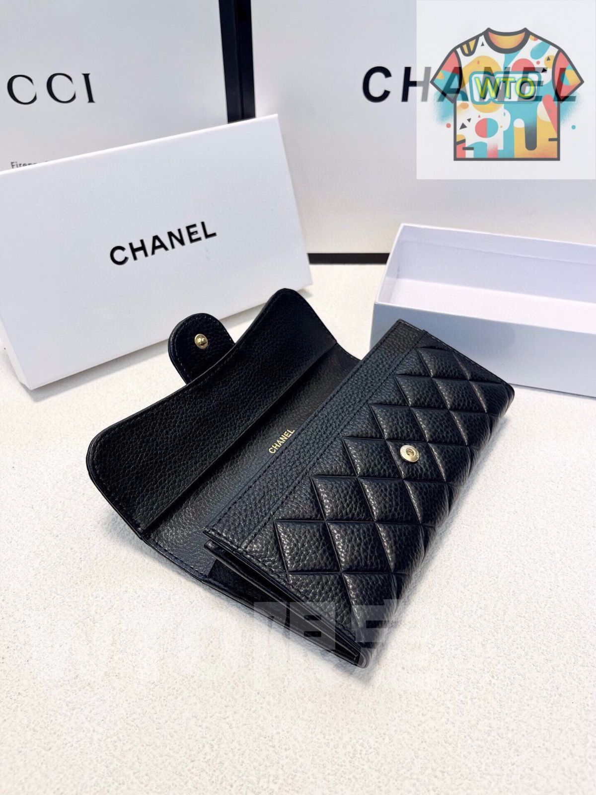 ⭐︎美品⭐︎CHANEL ブラック 二つ折り財布 本日特価] シャネル レディース ウォレット 2つ折り ブラック