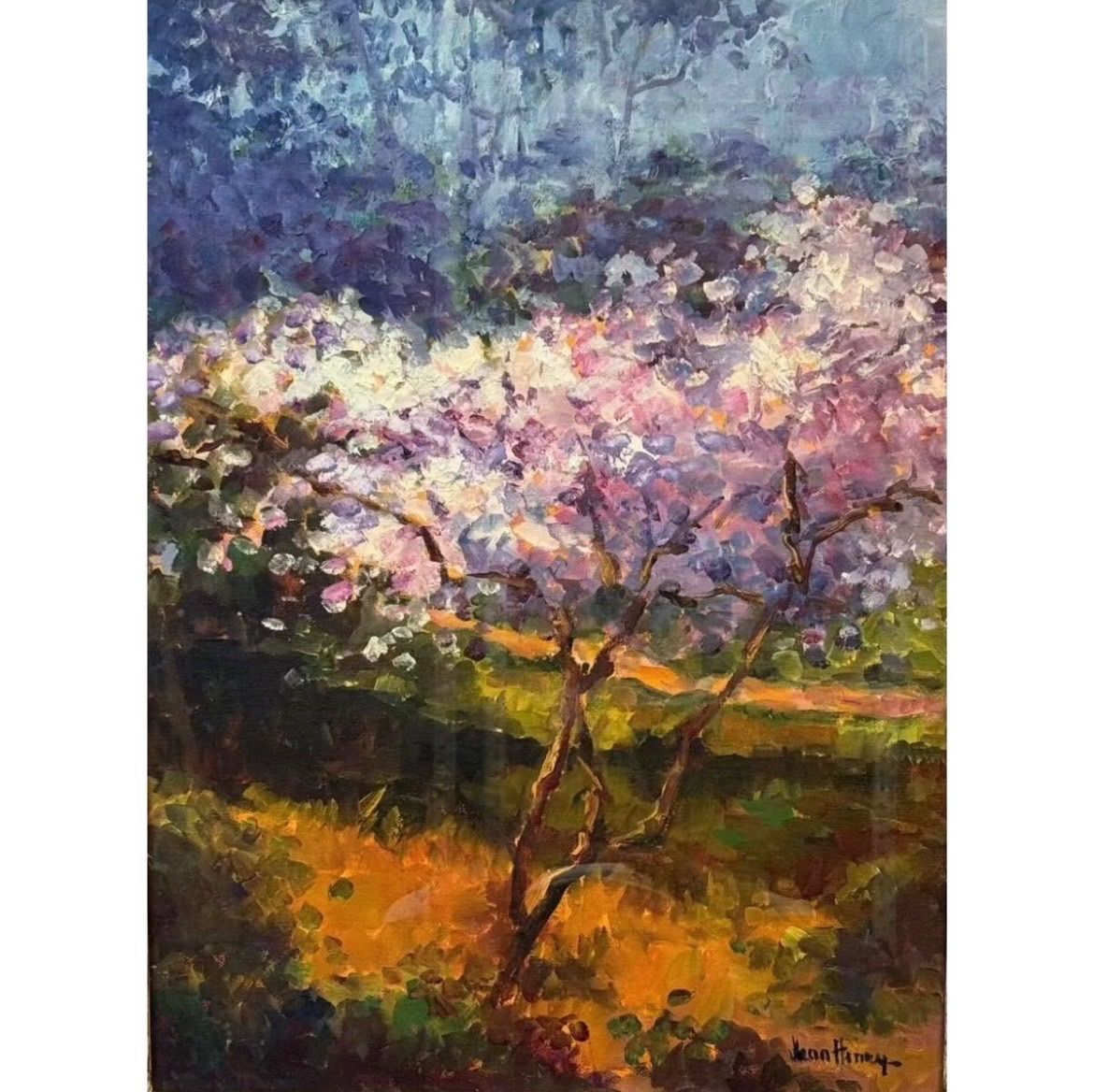 ジーン ヘンリー Jean Henry 彩やかな木々 油彩 風景画 P12号 アメリカの画家 サンフラシスコに印象派の会派を創設