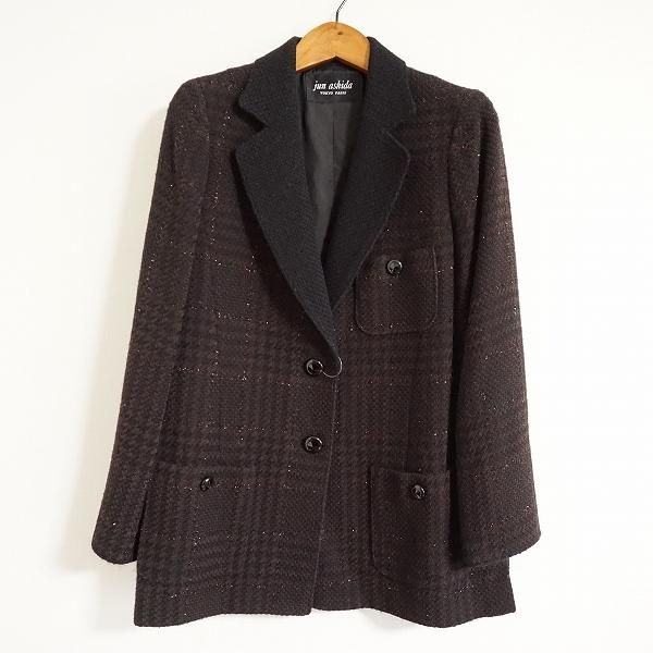 wnc ジュンアシダ junashida ジャケット 7 黒 茶 チェック ラメ