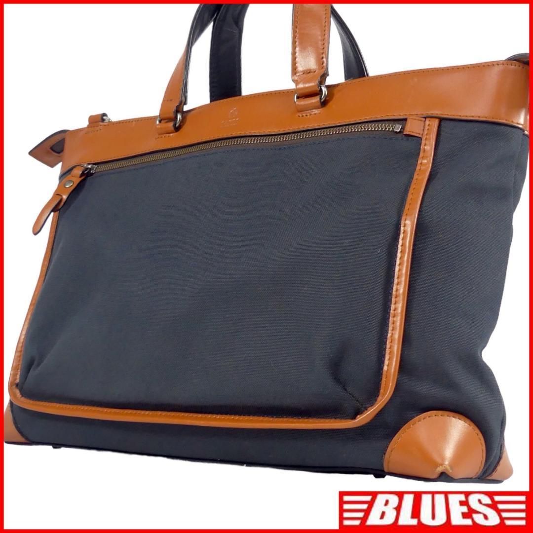 タケオキクチ ビジネスバッグ 2way 本革 ショルダー 紺 NR3866