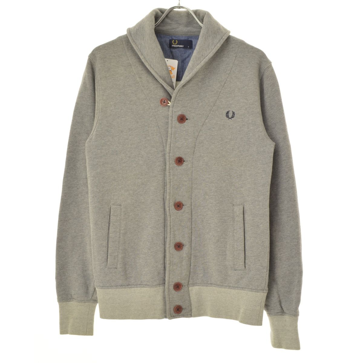 FREDPERRY】J8207 ショールカラー 裏毛スウェット長袖カーディガン 