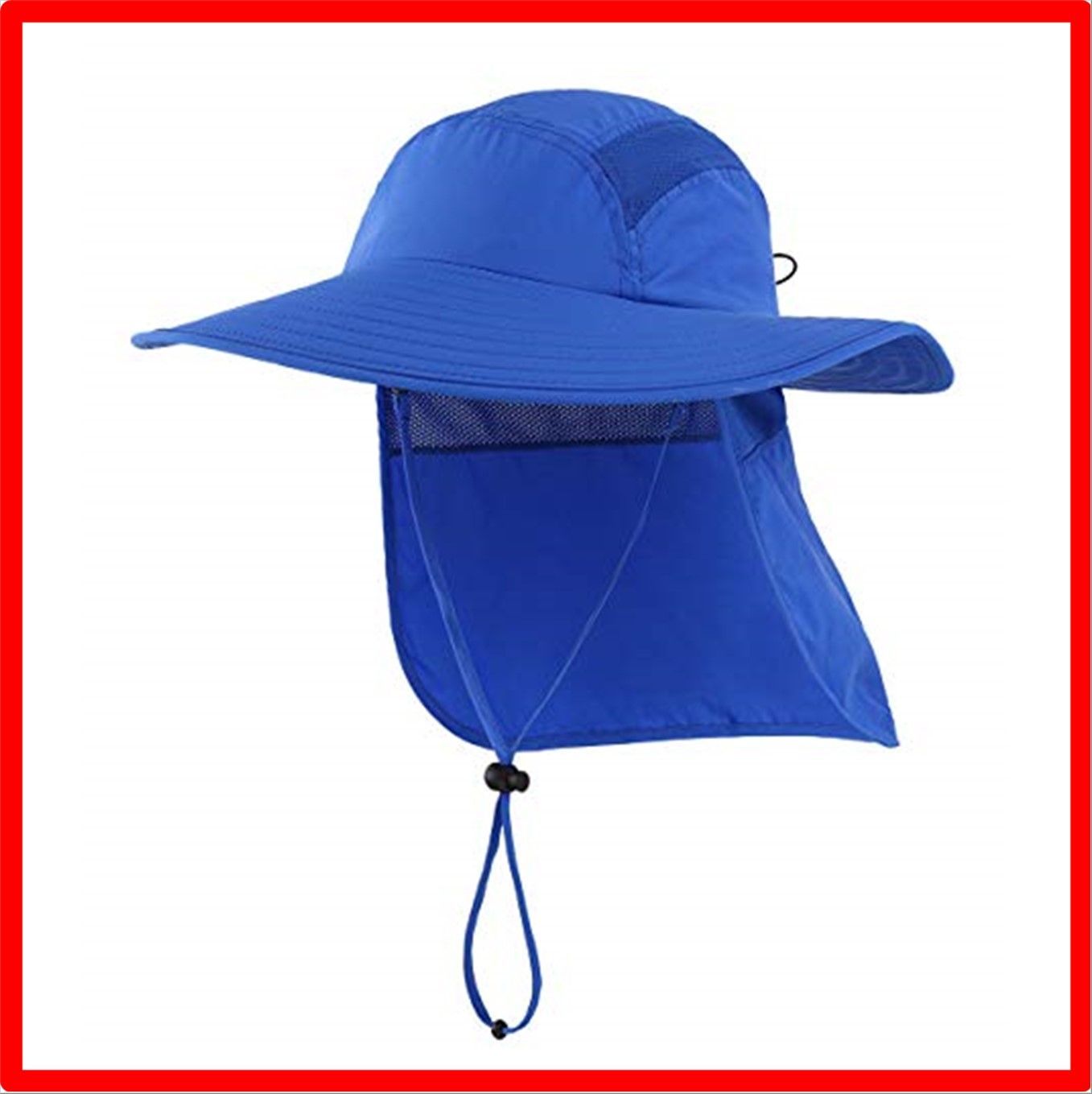 【激安特価】ブライト ブルー_L [コネクタイル] アウトドア ユニセックス UPF 50+ つば広 サファリハット 夏 日よけ帽子 農作業 帽子  釣り帽 UV