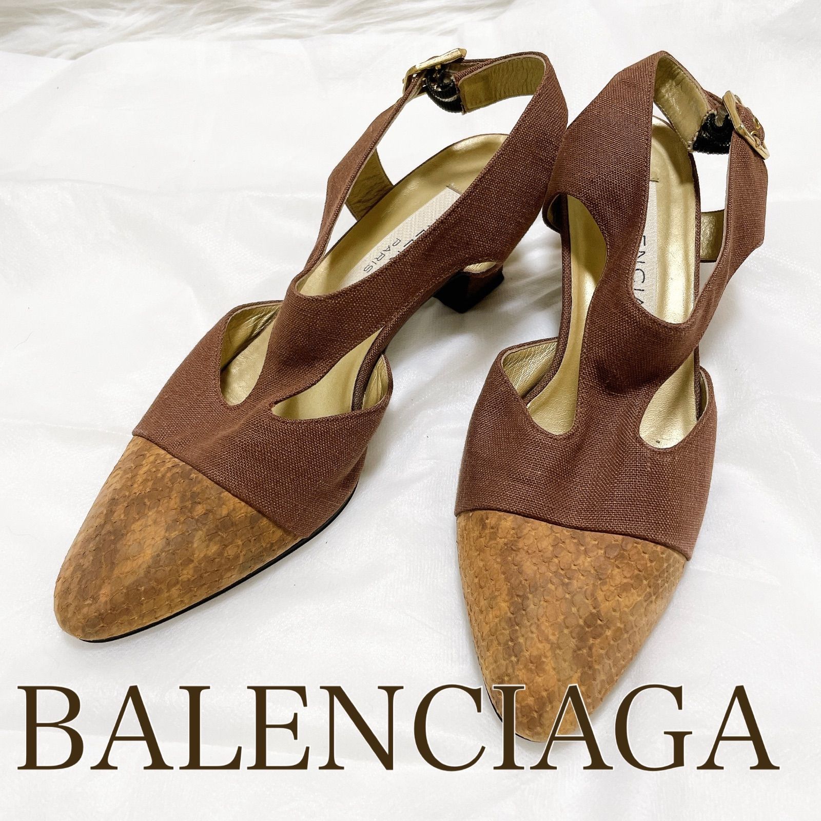 ETRE TOKYO ナローストラップレザーメッシュミュール 38 ETRE TOKYO