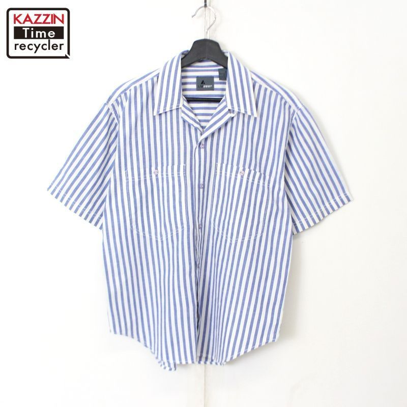 90s vintage Lizwear ストライプ柄 半袖シャツ メンズ 表記Mサイズ