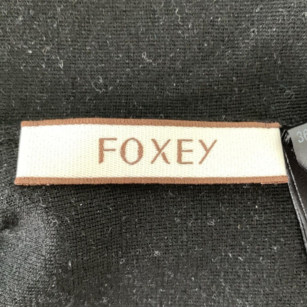  FOXEY フォクシー 長袖セーター サイズ38 M レディース - 36378 黒 Vネック カシミヤ シルク レース 長袖 ニット セーター