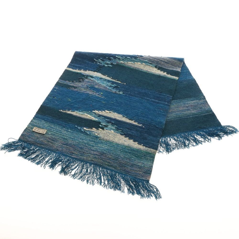 優佳良織工芸館 北海道手織りつむぎ 敷物 クロス マット ウール 110cm×44cm グリーン系 MARWIL-DEMENAGEMENTS_CH