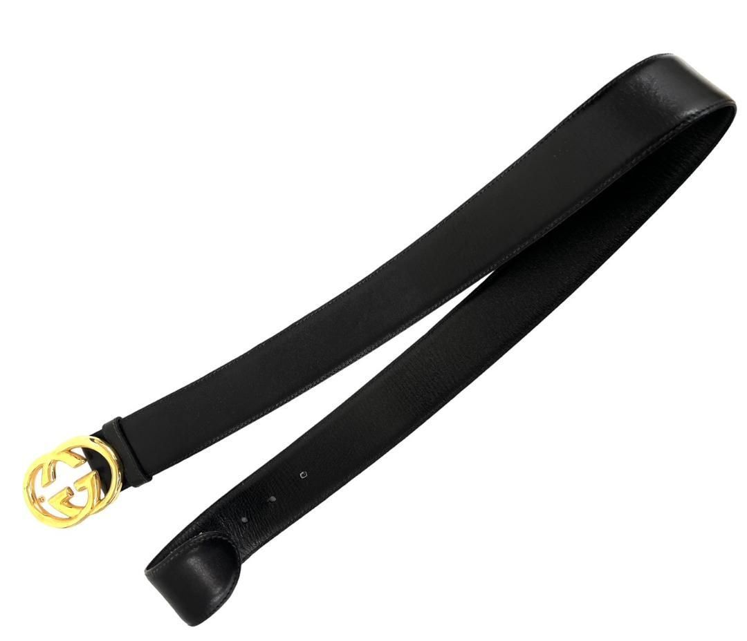 GUCCI インターロッキング ベルト GG金具 ゴールド 52808 - メルカリ