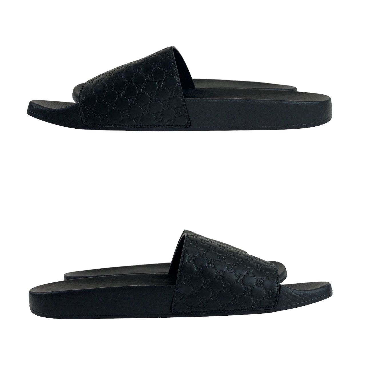 新品未使用 GUCCI グッチ GG柄 サイズ40 ブラック 黒 レザー ラバー 