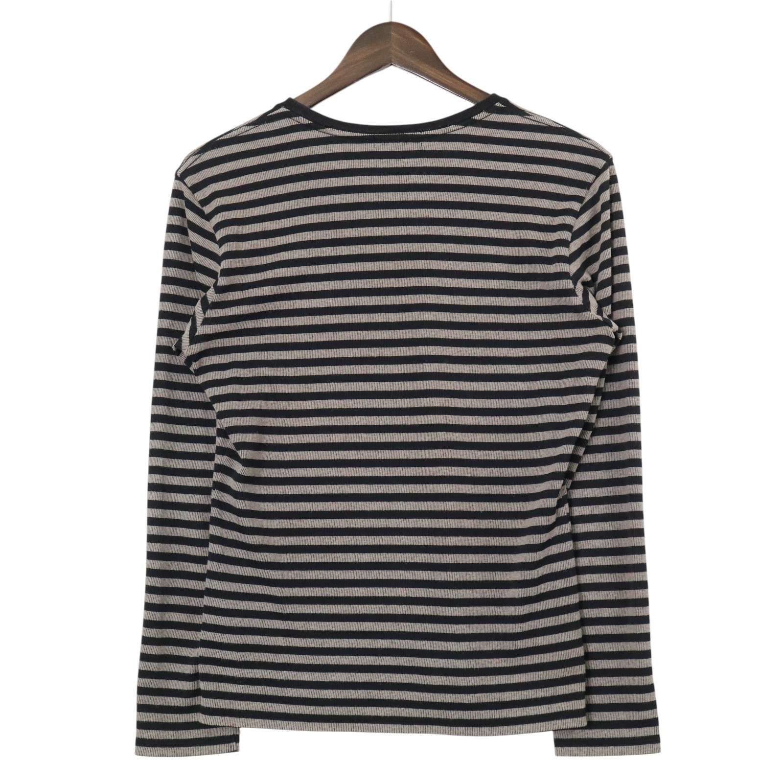 5351 POUR LES HOMMES 長袖 ボーダーカットソー 白黒 L 5351 POUR LES HOMMES 5351プールオム 春夏☆ 麻 ボーダー 長袖