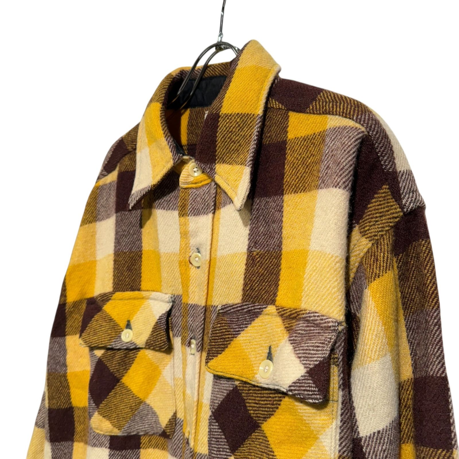 50s 雲タグ Pilgrim チェック柄ネルシャツ ウール 50s