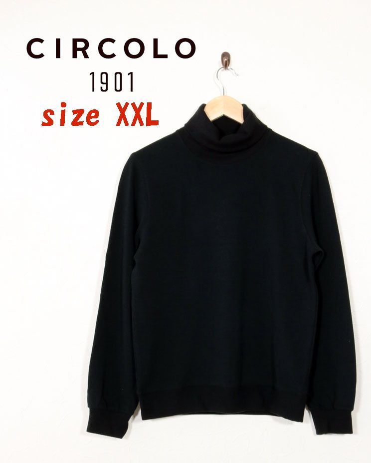 Circolo1901チルコロ1901ウールコットンタートルニットブラックXXL