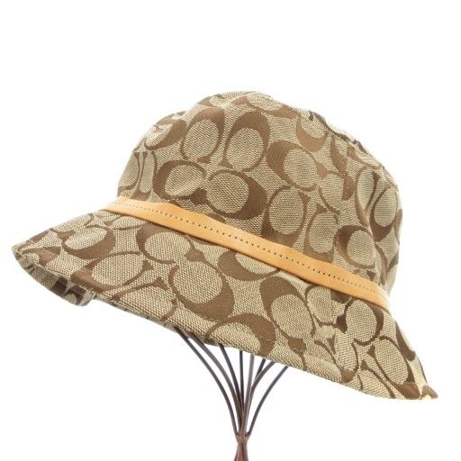 コーチ COACH シグネチャー ジャガード バケットハット 帽子 キャンバス M L ベージュ GV GY18