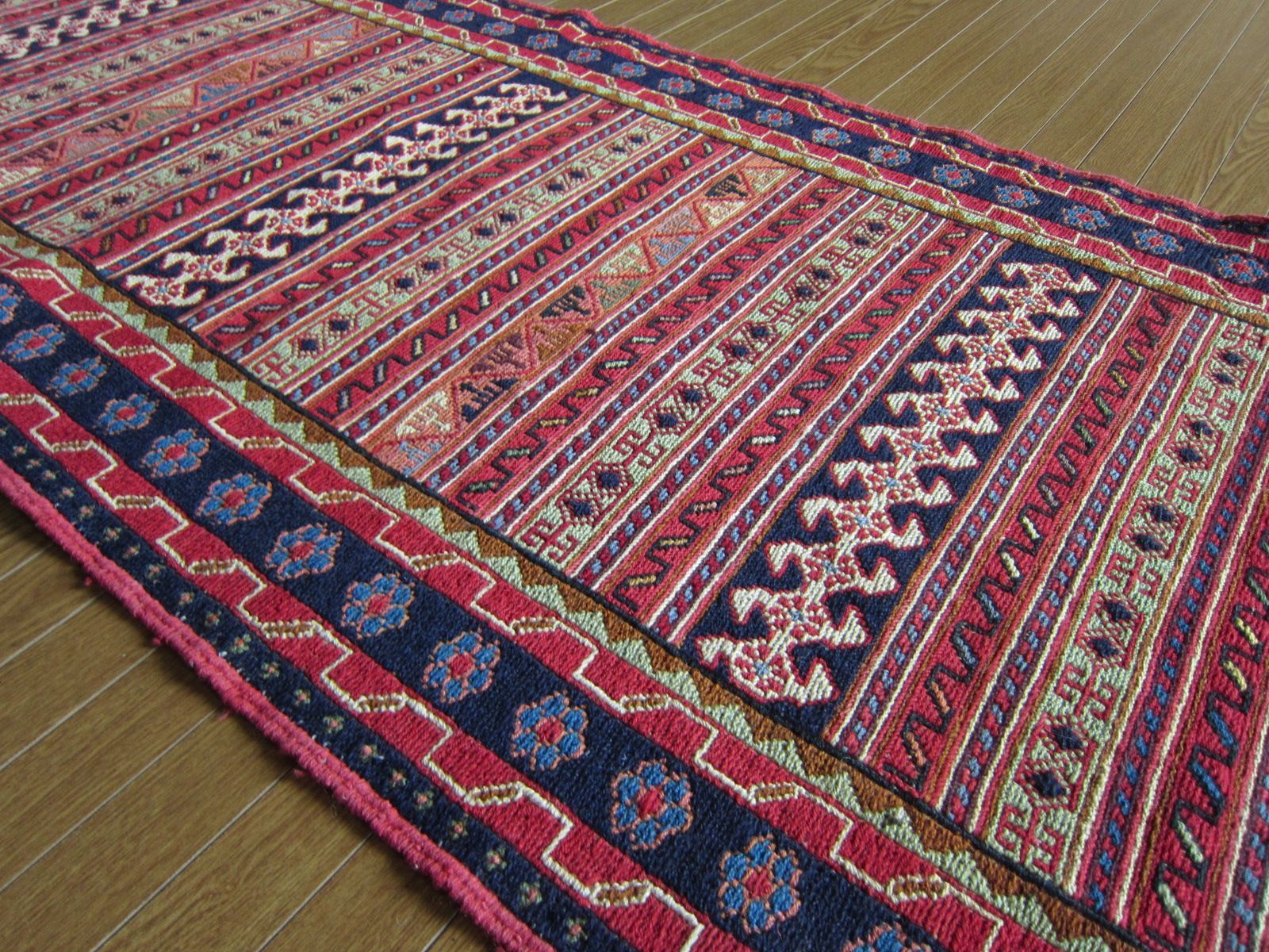 283×75】イラン直輸入アゼルバイジャン産キリム・KILIM／ランナー1964