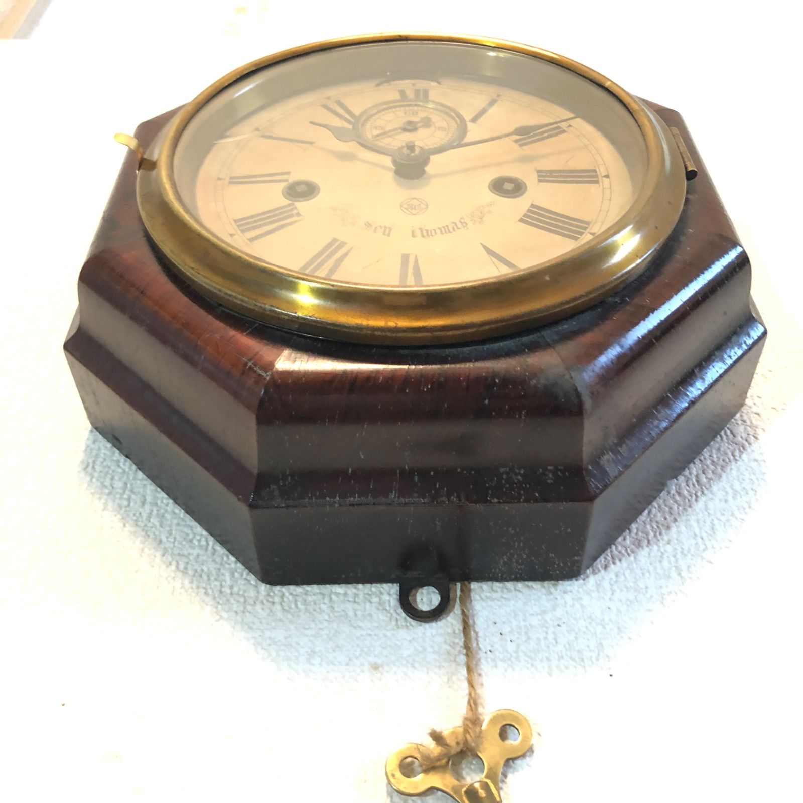 明治期 アメリカ製 セストーマス 八角船時計 オーバーホール済み 稼働  