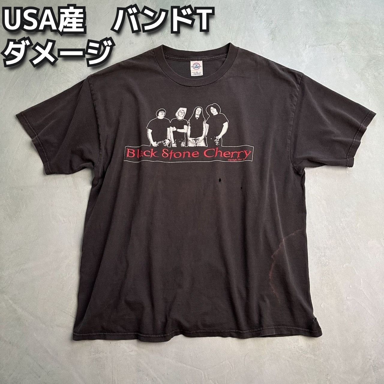USA製 USPS ベイサイド黒ボディ 両面 プリントTシャツ