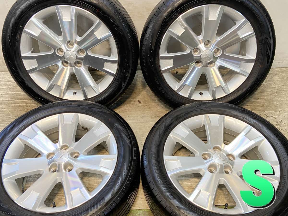 225 55R18 ヨコハマ ブルーアース-RV RV-03 三菱純正 18x7.0 38 114.3-5穴 タイヤ サマータイヤ ホイールセット 4本セット s18250910040