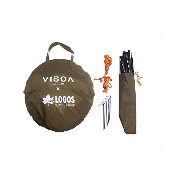 槌屋ヤック U-V1 VISOA×LOGOS カージョイントタープ キャメル ワンサイズ