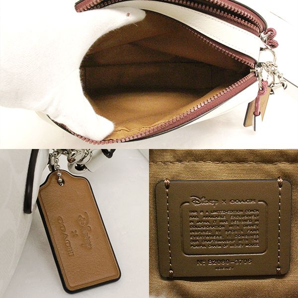 美品 コーチ 3706 ディズニー ミッキー シグネチャー ショルダー