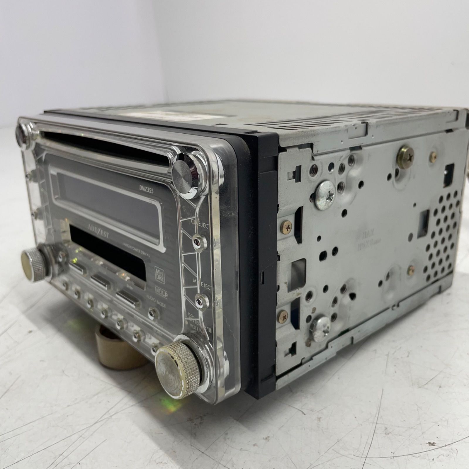 Y【当時物】ADDZEST アゼスト 2DIN DMZ355 カー オーディオ デッキ MD