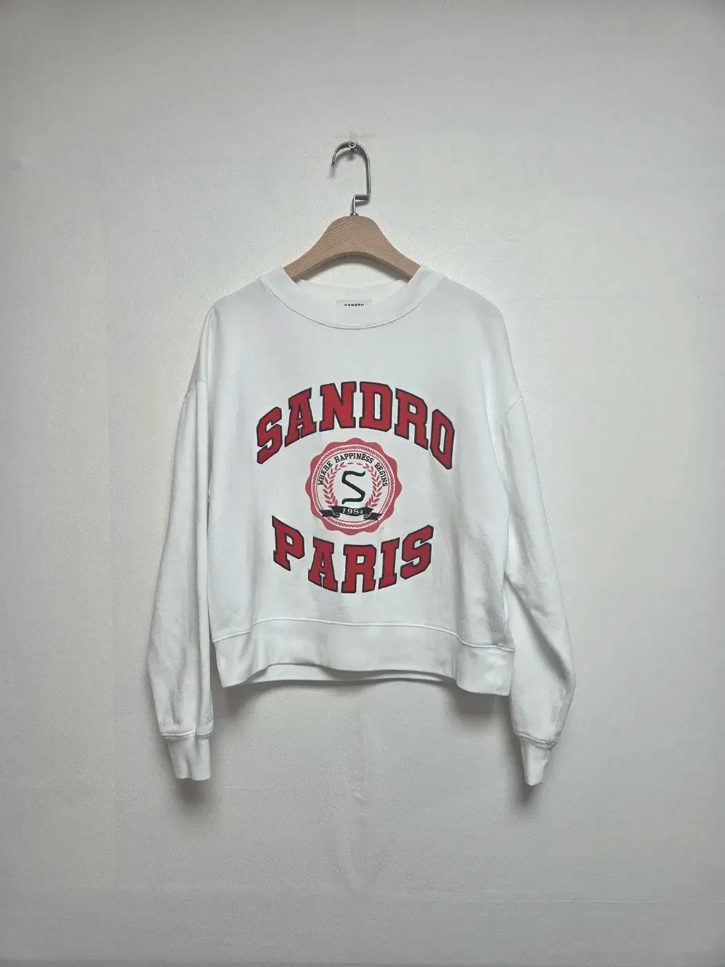 SANDRO サンドロ レディース ロゴ トレーナー ホワイト S