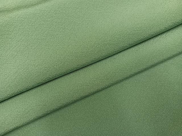 平和屋着物●上質な色無地 山葵色 正絹 AABC1736ph