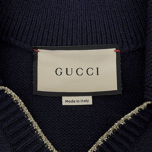 GUCCI ダークネイビーニットワンピース GUCCI(グッチ) ニット ワンピース セットアップ/ワンピース 半袖