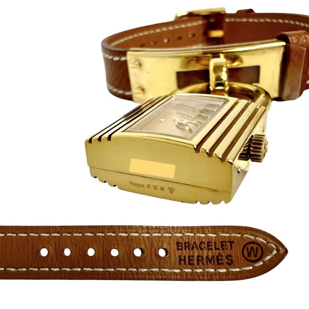 HERMES/エルメス】ケリーウォッチ 600479 腕時計 GP/レザー クオーツ  