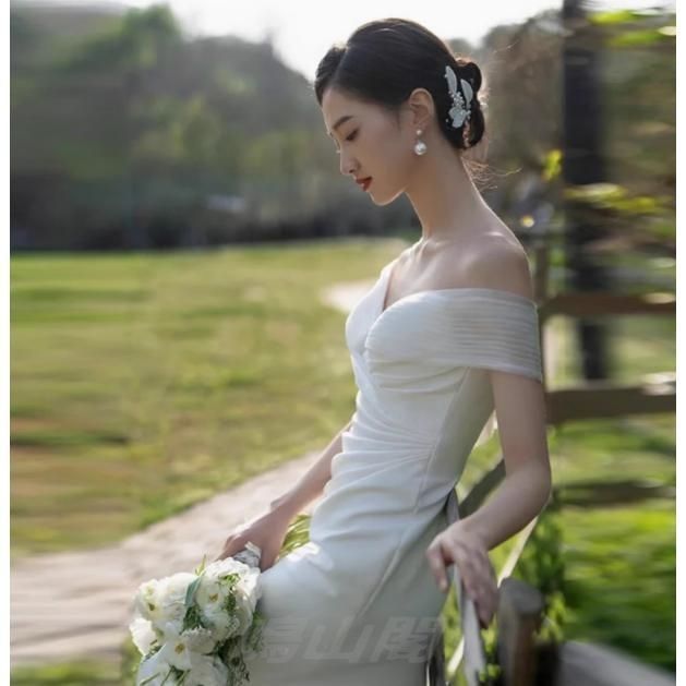 ウェディングドレス ウエディングドレス 二次会 結婚式 前撮り ブライダル ロングドレス 花嫁 スレンダードレス スレンダーラインドレス サWP数量 価格926