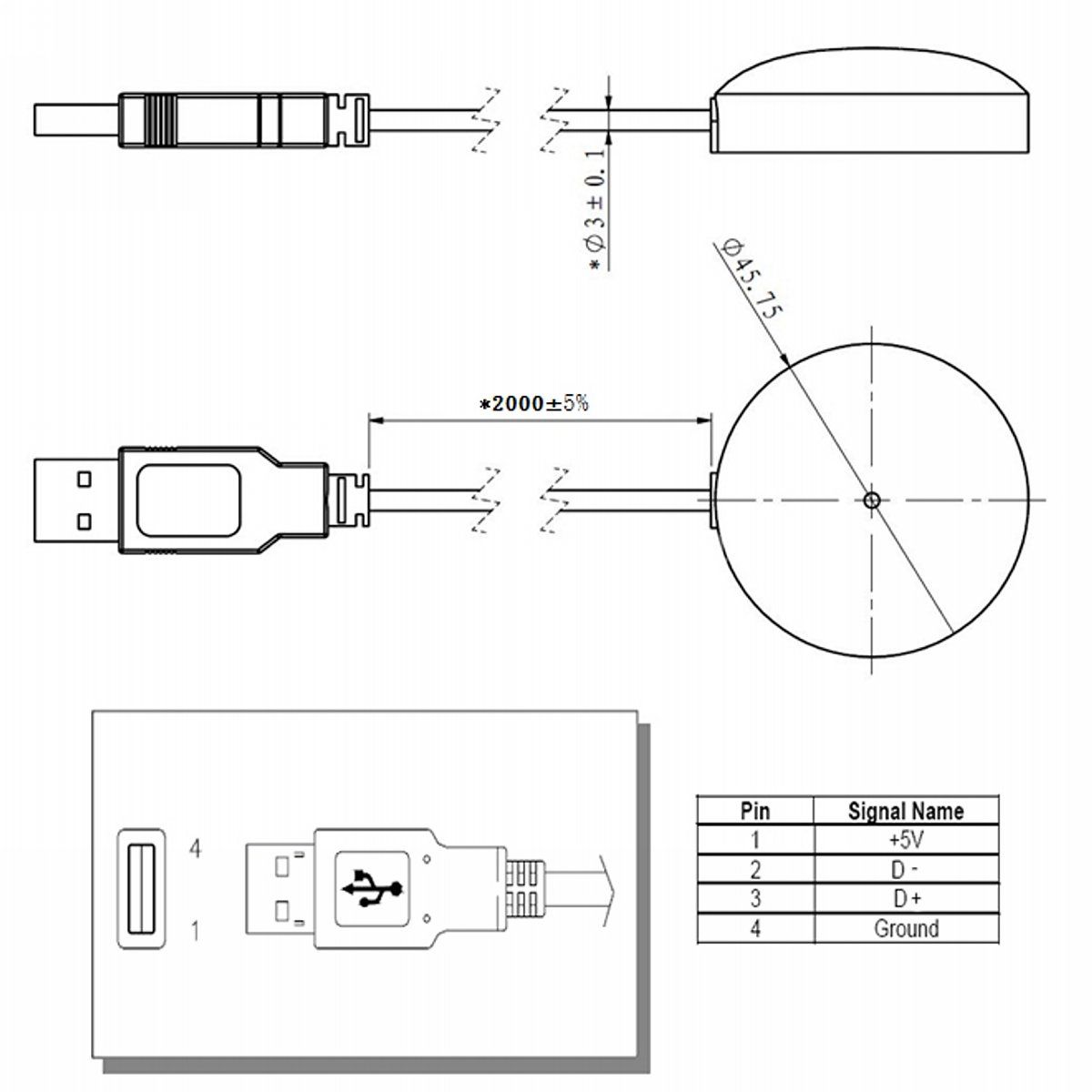 VFAN USB GPSレシーバーアンテナ Gmouse ノートパソコン PC 車 マリンナビゲーション磁気ベース用