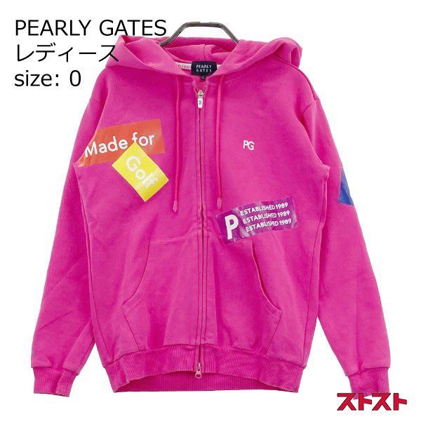 PEARLY GATES パーリーゲイツ ジップパーカー ステッカー ロゴ ピンク
