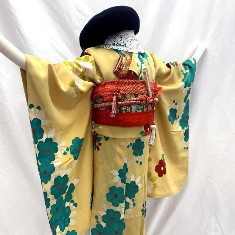 510aa21 七五三 アンティーク着物-袋帯 七歳 女の子 女児 桜 レトロモダン 昭和レトロ SKLAD-KIRPICHA_RU