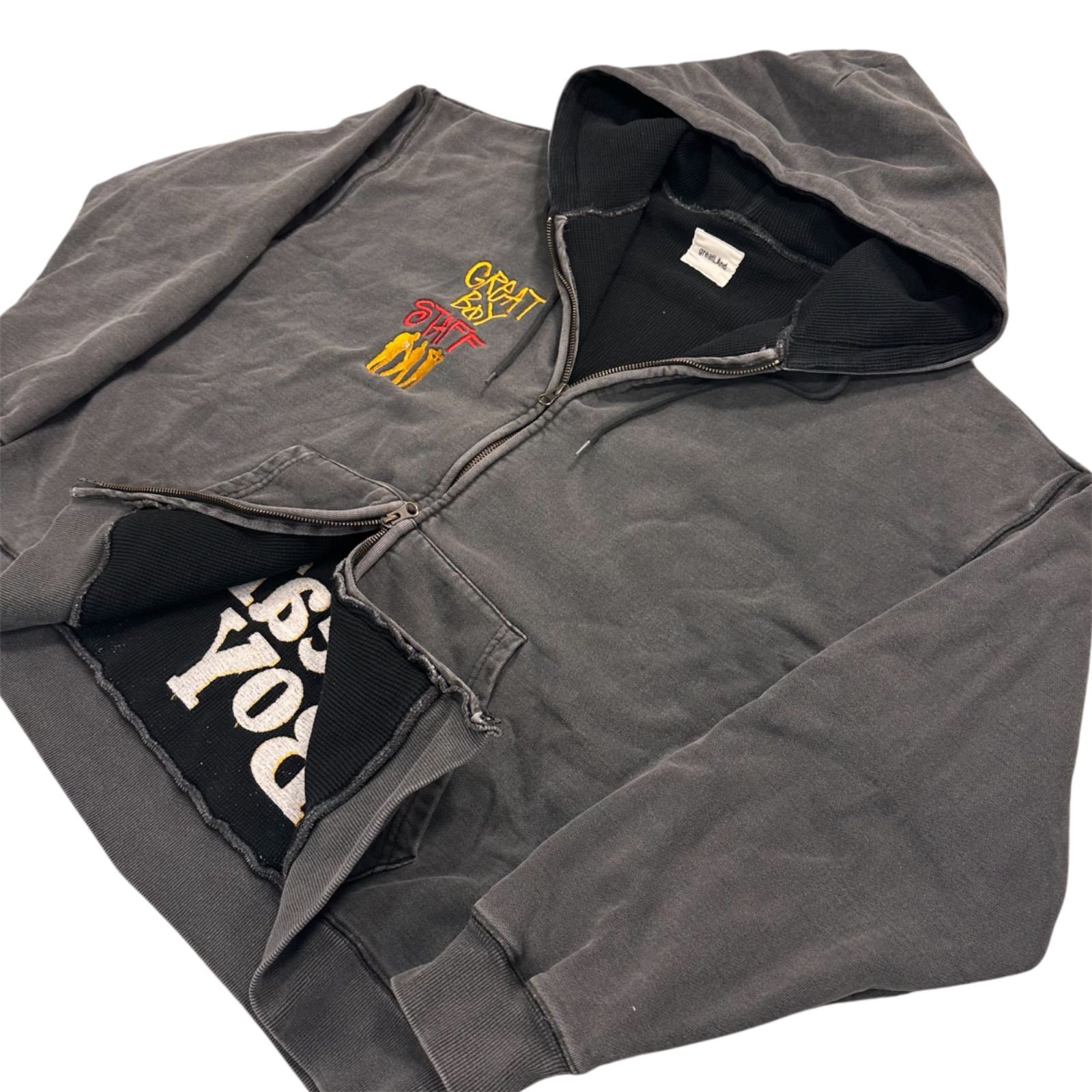 美品 greatLAnd original ヴィンテージ加工 パーカー L 70】greatLAnd ORIGINAL GREAT BOY ZIP UP HOODIE グレートランド