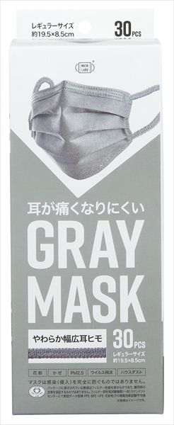 まとめ買い-60点セット 耳が痛くなりにくいＧＲＡＹＭＡＳＫ 富士 マスク
