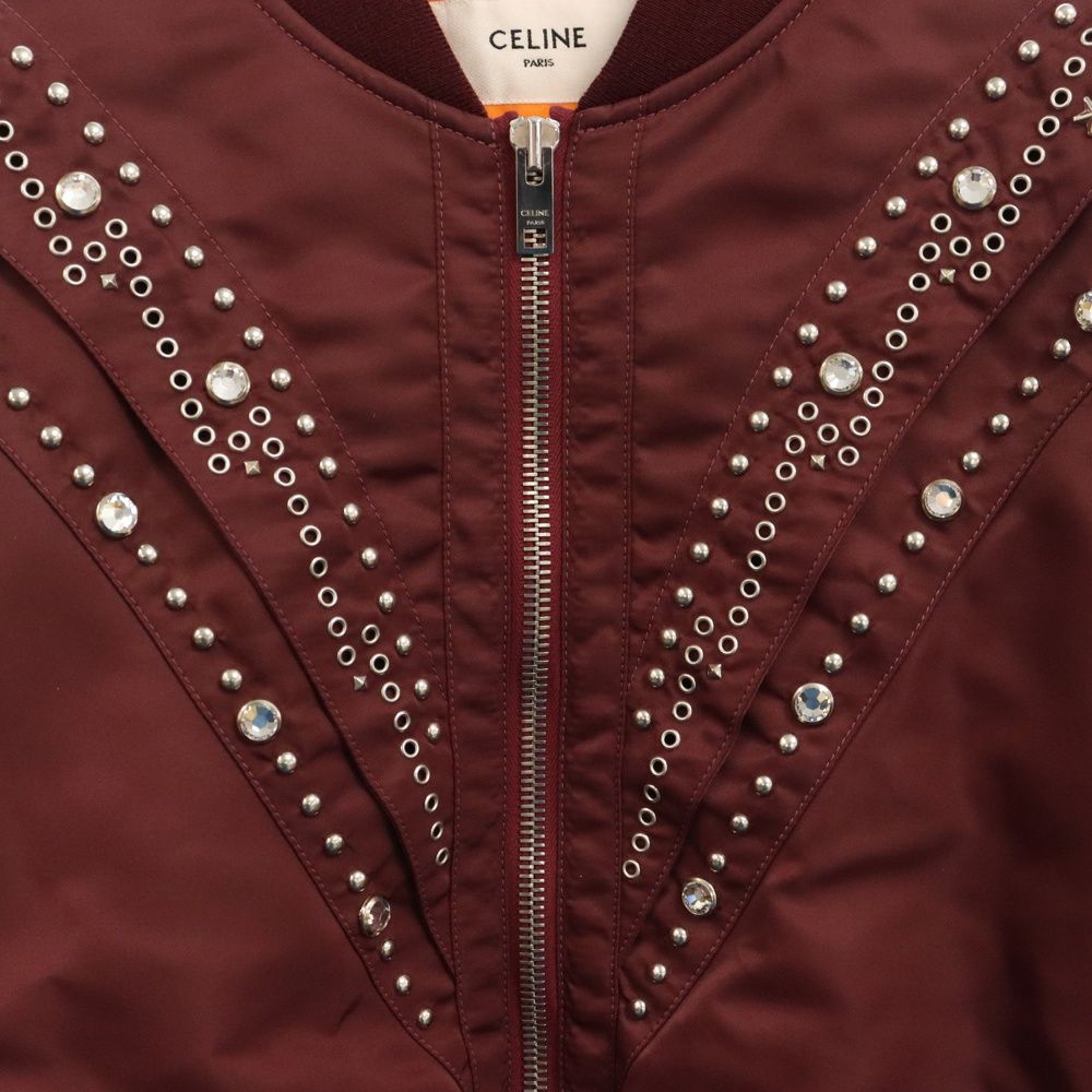 CELINE (セリーヌ) エディ期 ライトストーンナイロン中綿ジップアップ