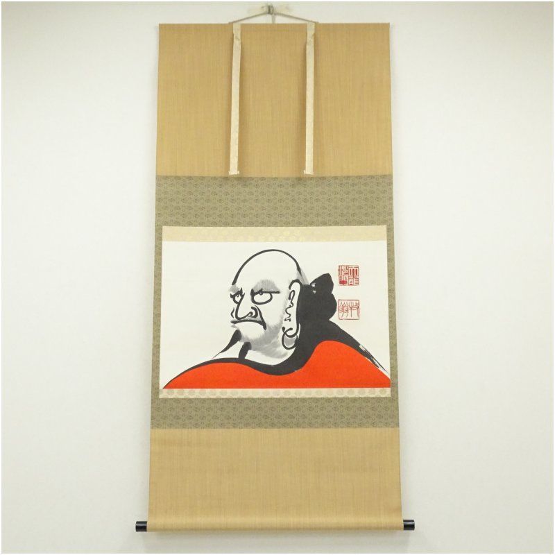 天龍寺 関牧翁筆 祖師像 肉筆紙本掛軸 共箱 掛け軸 床の間 書 おしゃれ 絵画 表具 芸術 茶道 年中掛け インテリア 茶掛 掛物 和室