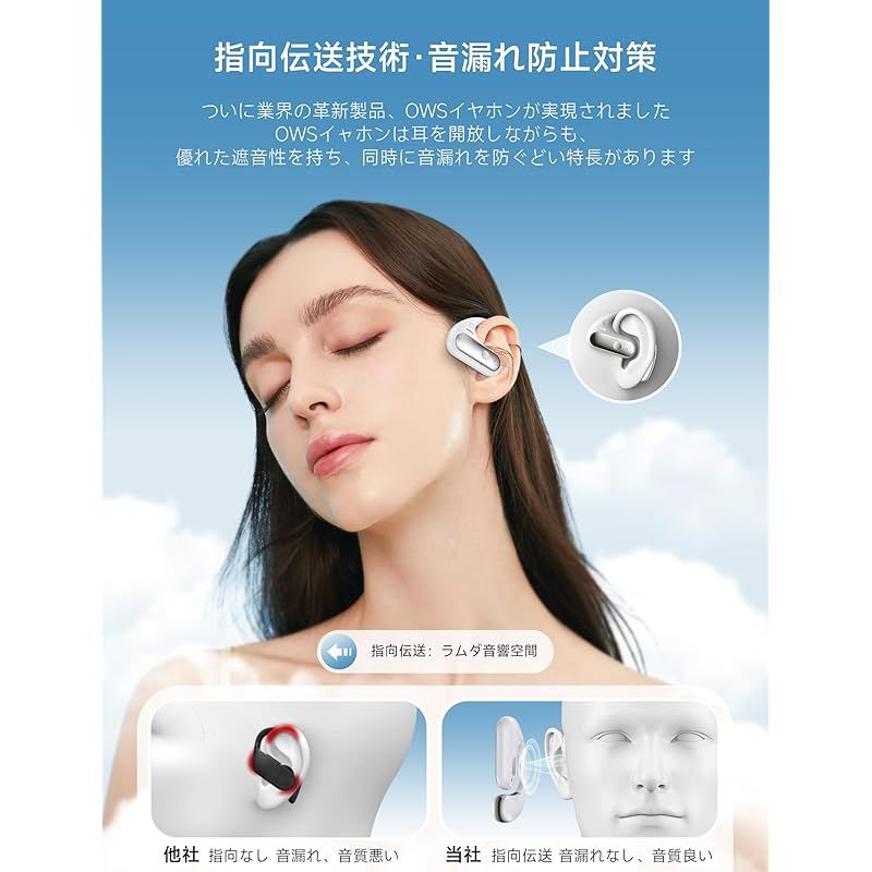 2024 音質強化版】ワイヤレスイヤホン イヤホン bluetooth オープン