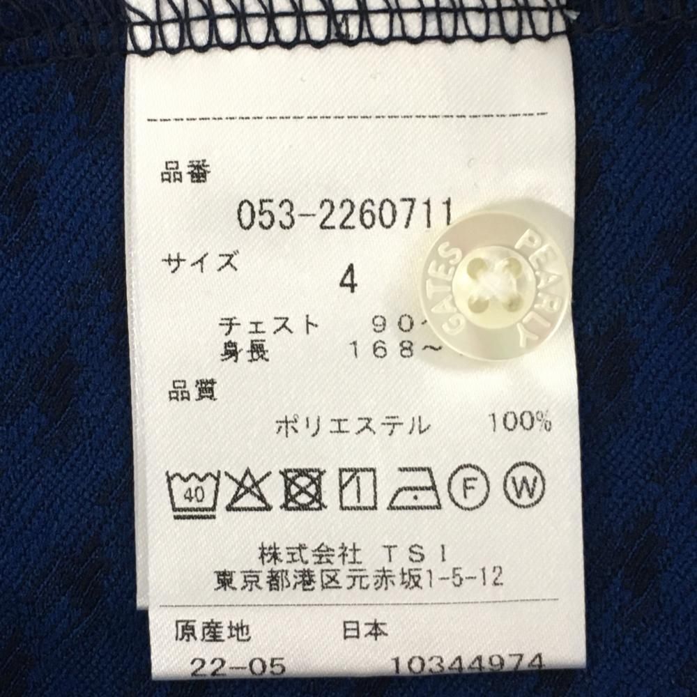 ★SALE価格★【新品】パーリーゲイツ 半袖ポロシャツ ネイビー×黒 千鳥格子 メンズ 4(M) ゴルフウェア PEARLY GATES