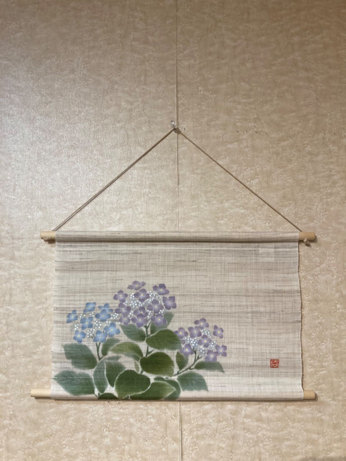 【新品】タペストリー　紫陽花　あじさい　初夏　季節　季節感　インテリア　和モダン　花　はな　アジサイ　装飾　飾り