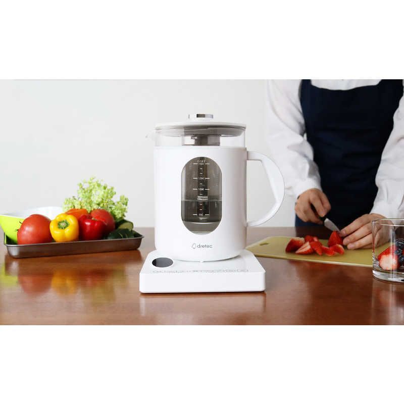 送料無料 ♥ 未開梱 ドリテック 調理ポット ククポ 容量 1.5L ホワイト PO-163WT