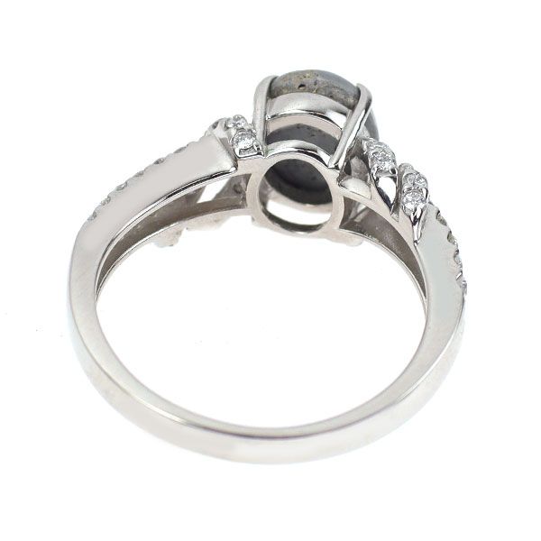 Pt950 オーストラリア産ブラック オパール ダイヤモンド リング 0.960ct D0.35ct エスコレ