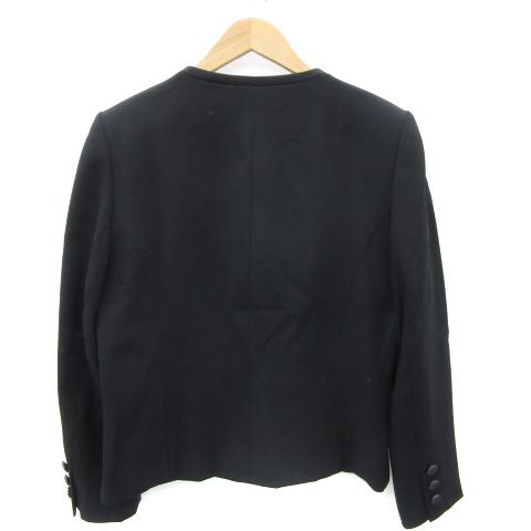 CARVEN カルヴェン　ジャケット  黒 カルヴェン CARVEN ノーカラージャケット ミドル丈 総裏地 14