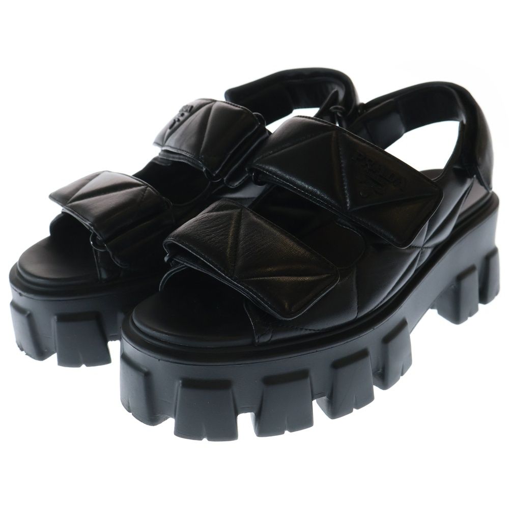 貢献する PRADA プラダ モノリス ナッパレザー サンダル 愛着