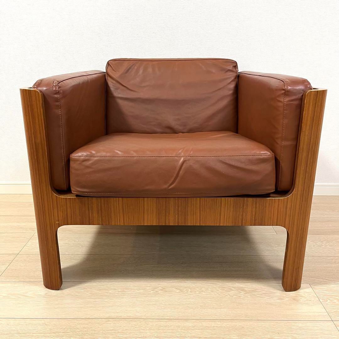 せ34 天童木工 剣持勇デザイン Hacoチェア 1人掛けソファ 1シーター 椅子 イージーチェア アームチェア