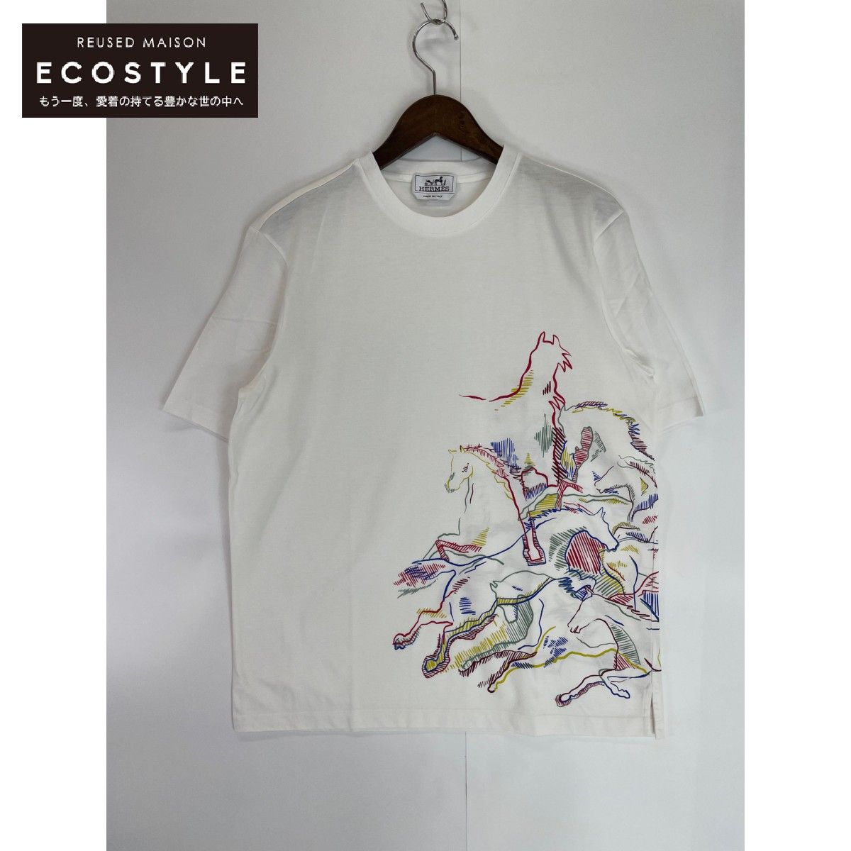 HERMES エルメス ｶｳﾞｧﾙｶｰﾄﾞ 白 Tｼｬﾂ XS - メルカリ