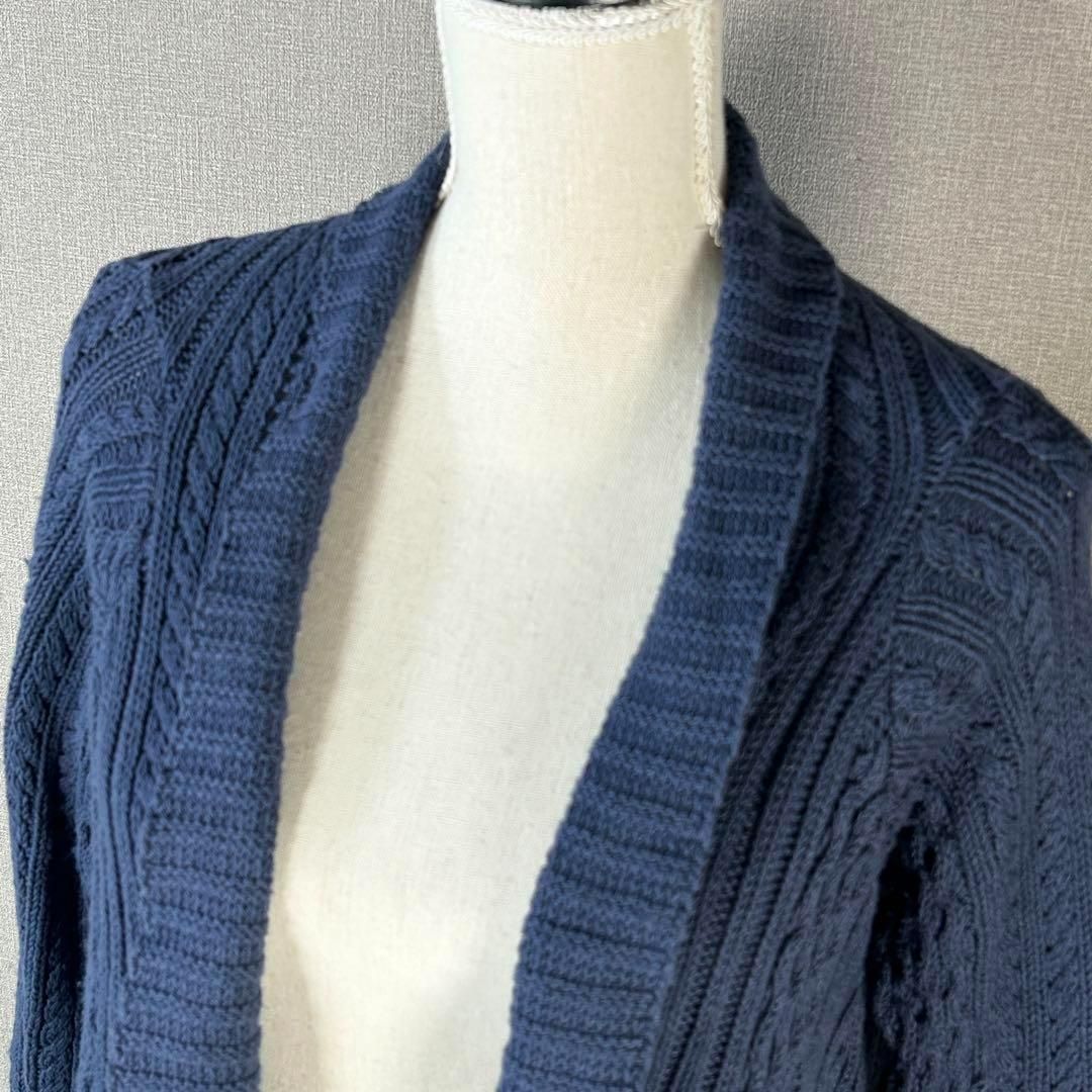 美品◇ユナイテッドアローズ　C/P ケーブル カーディガン◇ネイビー UNITED ARROWS（ユナイテッドアローズ）の「C/P ケーブル カーディガン
