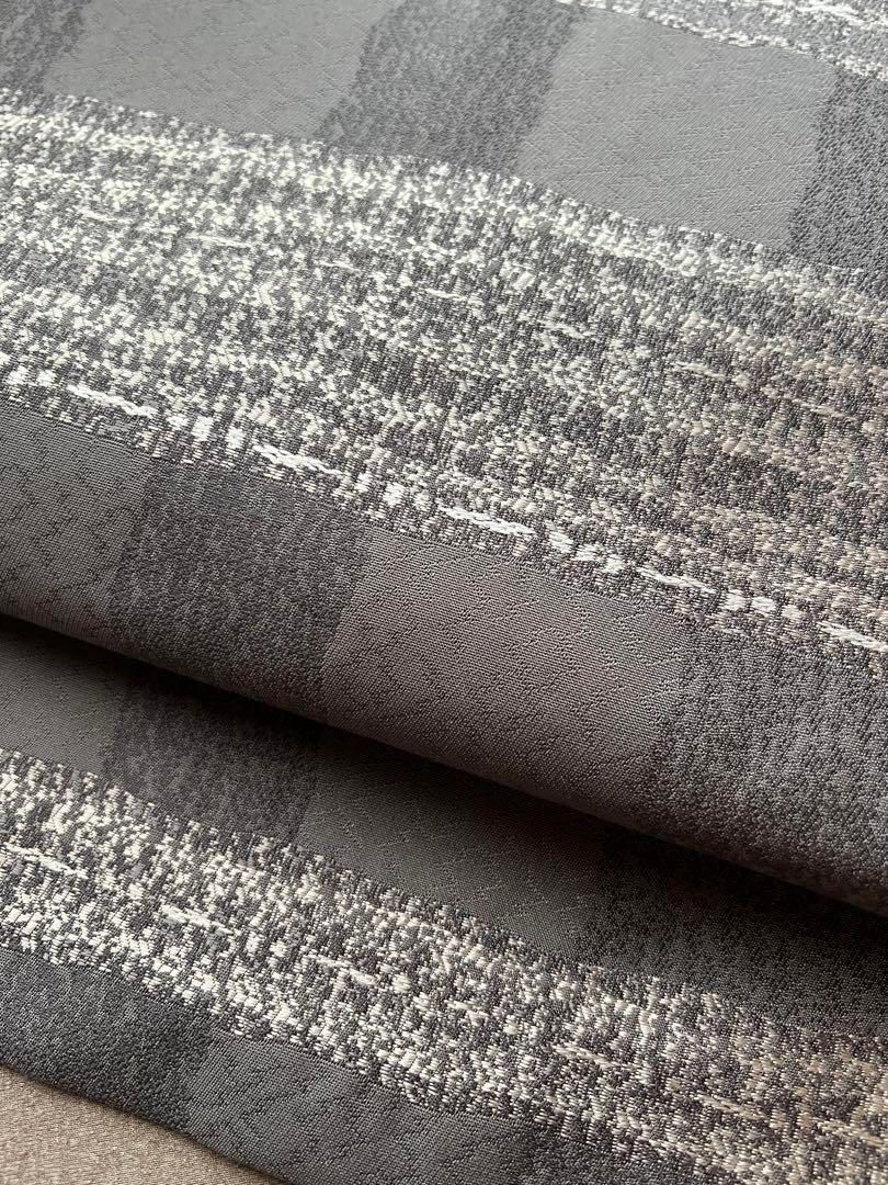 名古屋帯 シンプル グレー 正絹 上質