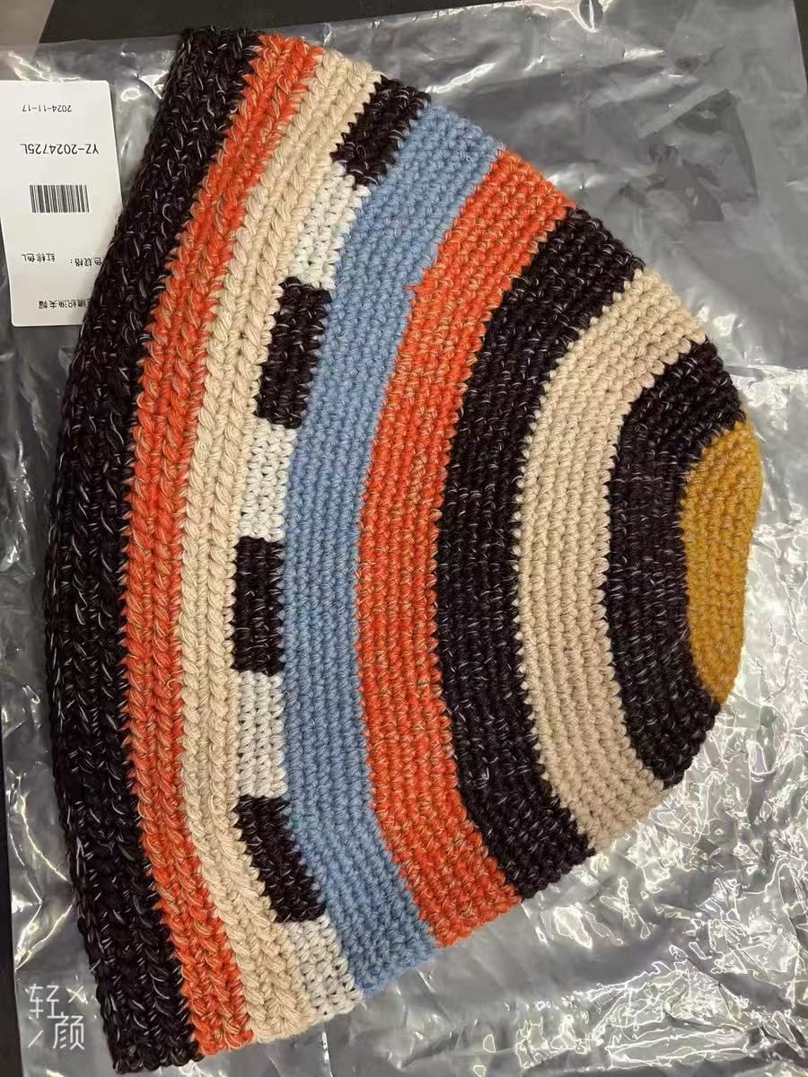 visvim 24FW MEDA CROCHET KNIT HAT Visvim Meda striped crochet