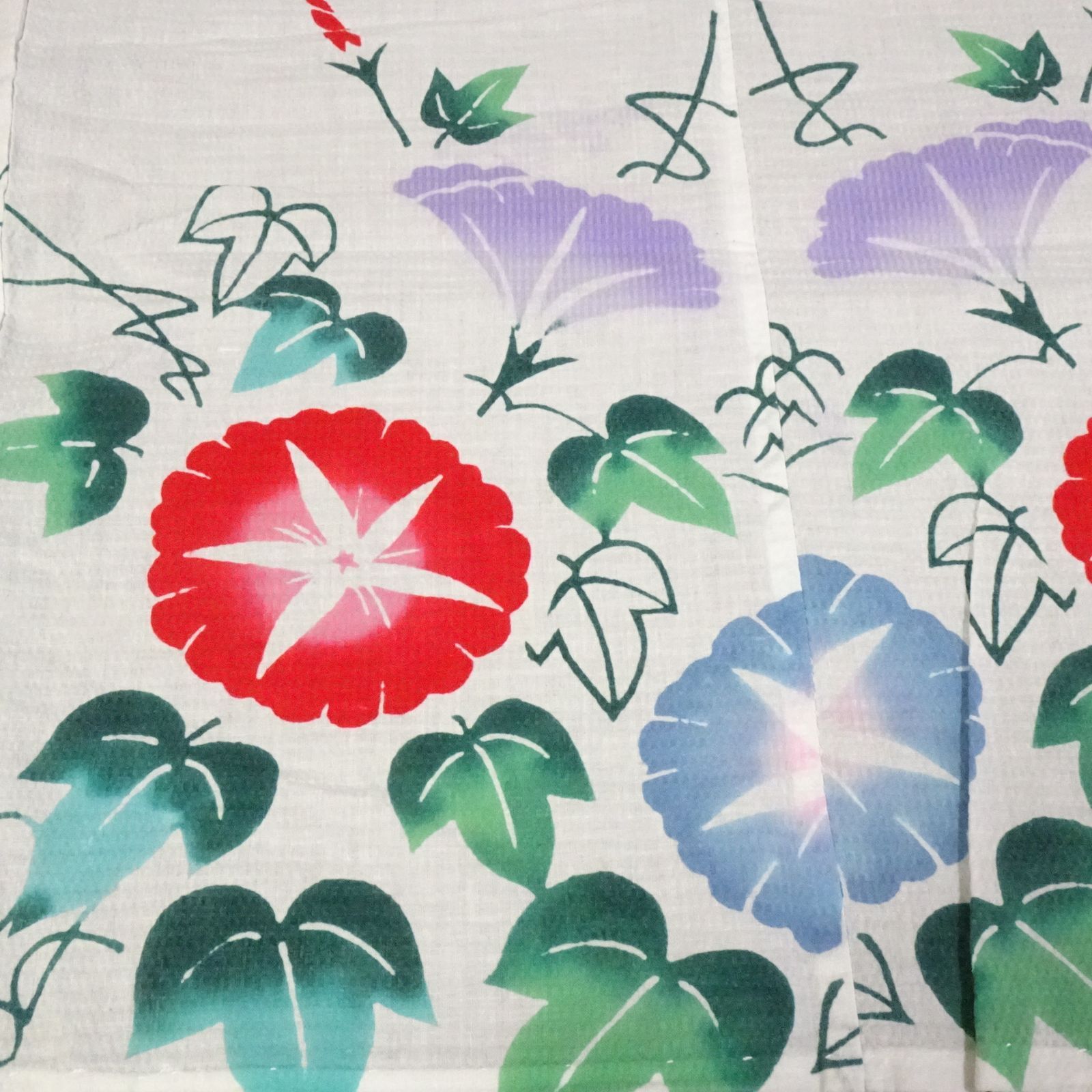 綿 子供浴衣 附下柄 朝顔 リップル【231692】