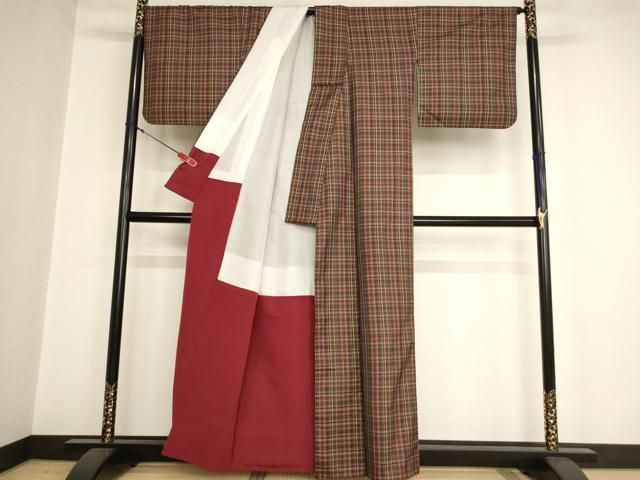 平和屋着物○小千谷紬 百柄 正絹 逸品 AAAZ7295zg